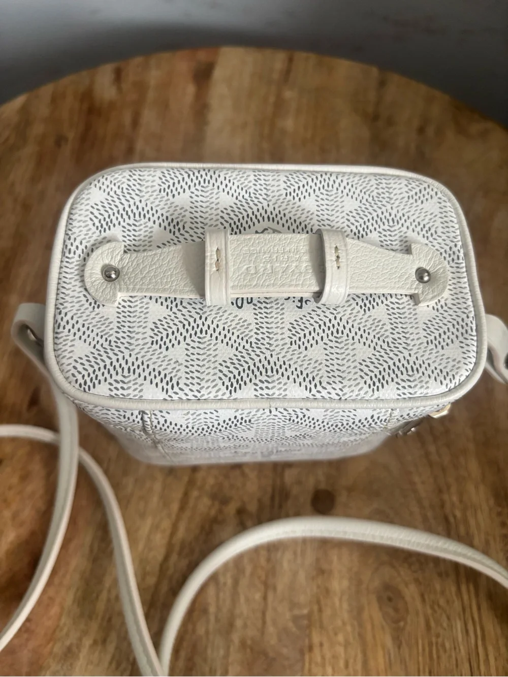 Goyard White Chevron Vanity Crossbody Box Bag